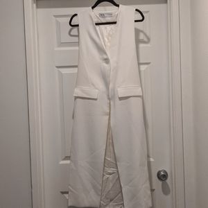 Zara single button long vest